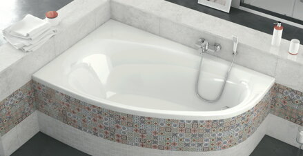 Excellent KAMELEON VAŇA ROHOVÁ 170x110 ľavá, biela akrylátová WAEX.KML17WH