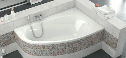 Excellent KAMELEON VAŇA ROHOVÁ 170x110 pravá, biela akrylátová WAEX.KMP17WH
