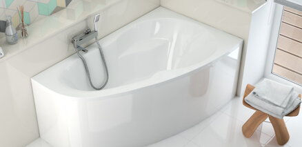 Excellent NEWA PLUS VAŇA ROHOVÁ 160x95 pravá, biela akrylátová WAEX.NEP16WH