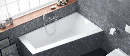 Excellent SFERA SLIM VAŇA ASYMETRICKÁ 170x100,5 pravá, biela akrylátová WAEX.SFP17WHS