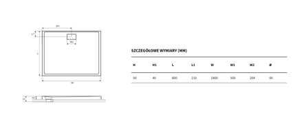 Excellent ZERO OBDĹŽNIKOVÁ SPRCHOVÁ VANIČKA 180x80 biela z akrylátu BREX.1203.180.080.WHN
