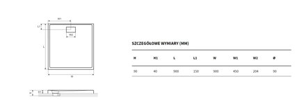 Excellent ZERO ŠTVORCOVÁ SPRCHOVÁ VANIČKA 90x90 biela z akrylátu BREX.1202.090.090.WHN