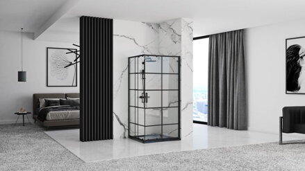 Rea CONCEPT OBDĹŽNIKOVÝ SPRCHOVÝ KÚT 80x100, čierny, REA-K6389