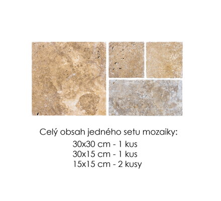 Kameň Slovakia TRAVERTÍN ANTIK COFFEE ATR55 MINI MOZAIKA hr.3 cm obklad / dlažba