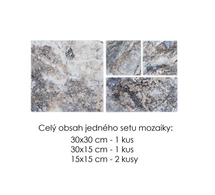 Kameň Slovakia TRAVERTÍN ANTIK LATTE ATR59 MINI MOZAIKA hr.3 cm obklad / dlažba