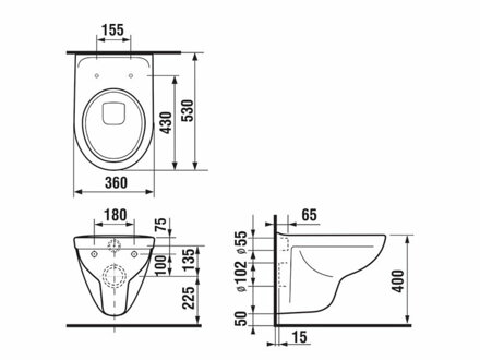 Jika WC MISA LYRA PLUS závesná + sedátko SLOWCLOSE, biele H8663800000001