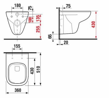 Jika WC MISA DEEP Rimless závesná + sedátko SLOWCLOSE, biele H8666140000001