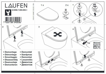 Laufen Pro ZÁVESNÉ WC S DOSKOU SLIM, SKLÁPANÍM SOFTCLOSE, biele H8669530000001