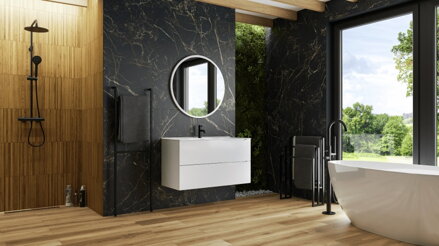 LaVita BOHOL BLACK MAT 1440x45 STOJAN NA UTERÁKY, čierny