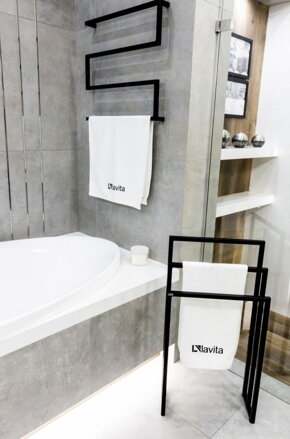 LaVita SERAM BLACK MAT 85x80 STOJAN NA UTERÁKY, čierny