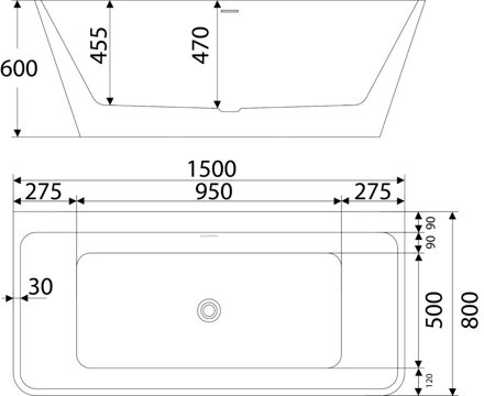 LaVita MENSOLA 150 VAŇA VOĽNE STOJACA 150x80, biela sanitárny akrylát