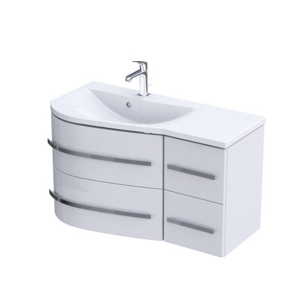 Oristo OPAL SKRINKA POD UMÝVADLO 90 cm, ľavá, biela lesklá