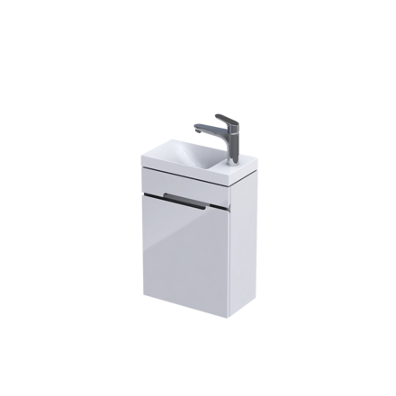 Oristo SILVER MINI SKRINKA S UMÝVADLOM 40 cm, biela lesklá OR33-ZD1D-40-1