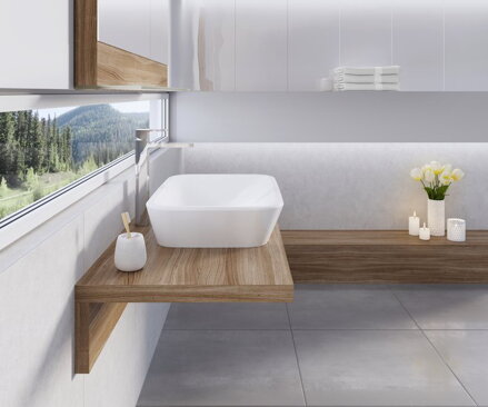 Ravak UMÝVADLO Ceramic 600 R keramické white XJX01160002