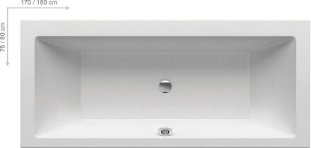 Ravak VAŇA OBDĹŽNIKOVÁ FORMY 01 SLIM 170 x 75 snowwhite C691300000