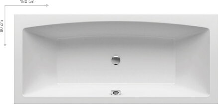 Ravak VAŇA OBDĹŽNIKOVÁ FORMY 02 180 x 80 snowwhite C891000000