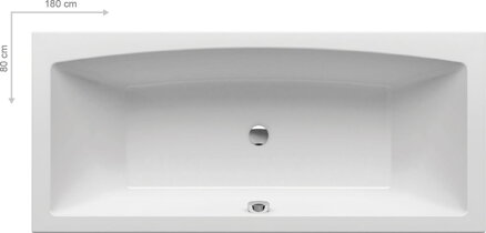 Ravak VAŇA OBDĹŽNIKOVÁ FORMY 02 SLIM 180 x 80 snowwhite C891300000