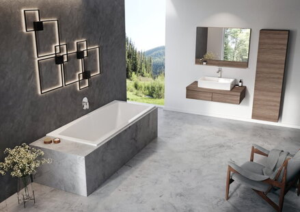 Ravak VAŇA OBDĹŽNIKOVÁ FORMY 02 SLIM 180 x 80 snowwhite C891300000