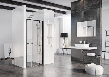 Ravak SPRCHOVÉ DVERE PDOP1-80 black + transparent 03G40300Z1