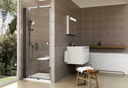 Ravak SPRCHOVÉ DVERE PDOP1-80 black + transparent 03G40300Z1