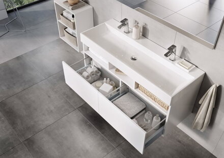 Ravak UMÝVADLO Natural Duo 1200 white bez prepadu s otvorom XJO01212000