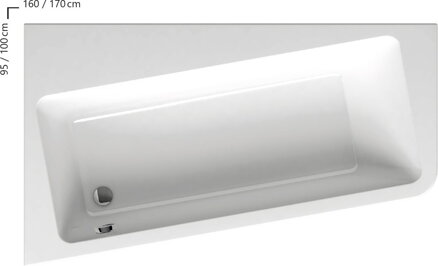 Ravak VAŇA ASYMETRICKÁ 10° 160x95 L snowwhite C831000000