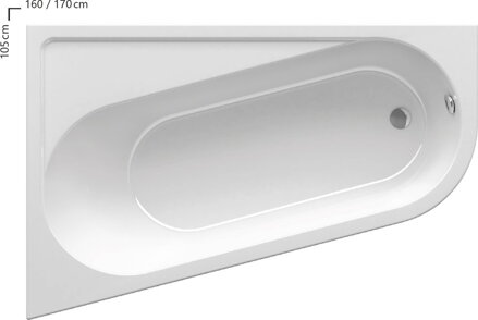 Ravak VAŇA ASYMETRICKÁ CHROME 160x105 L snowwhite CA51000000