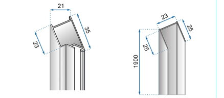 Rea MOLIER MAGNETICKÝ PROFIL chróm, 190 cm REA-K3261