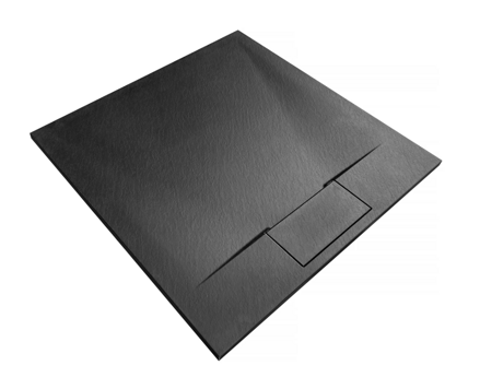 Rea BAZALT BLACK ŠTVORCOVÁ SPRCHOVÁ VANIČKA 90x90, čierna REA-K3307
