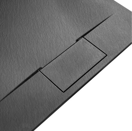 Rea BAZALT LONG BLACK OBDĹŽNIKOVÁ SPRCHOVÁ VANIČKA 80x100, čierna REA-K3323