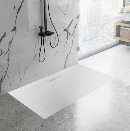 Rea BAZALT LONG WHITE OBDĹŽNIKOVÁ SPRCHOVÁ VANIČKA 90x120, biela REA-K3322