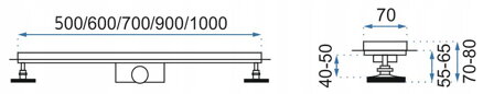 Rea NEO & PURE N PRO NEREZOVÝ SPRCHOVÝ ŽĽAB 800 mm REA-G0902