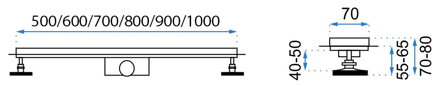 Rea NEO & PURE N PRO NEREZOVÝ SPRCHOVÝ ŽĽAB 800 mm, čierny matný REA-G8907