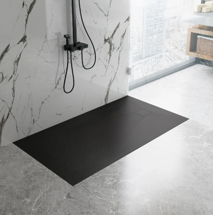 Rea MAGNUM BLACK OBDĹŽNIKOVÁ SPRCHOVÁ VANIČKA 80x120, čierna REA-K3331
