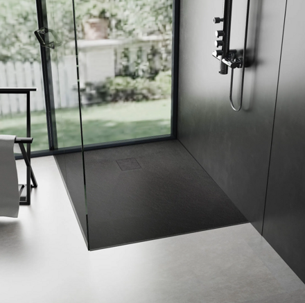 Rea MAGNUM BLACK OBDĹŽNIKOVÁ SPRCHOVÁ VANIČKA 80x120, čierna REA-K3331