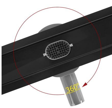 Rea NEOX BLACK N PRO NEREZOVÝ SPRCHOVÝ ŽĽAB 600 mm, čierny matný REA-G7801