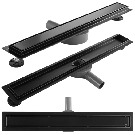 Rea NEOX BLACK N PRO NEREZOVÝ SPRCHOVÝ ŽĽAB 600 mm, čierny matný REA-G7801