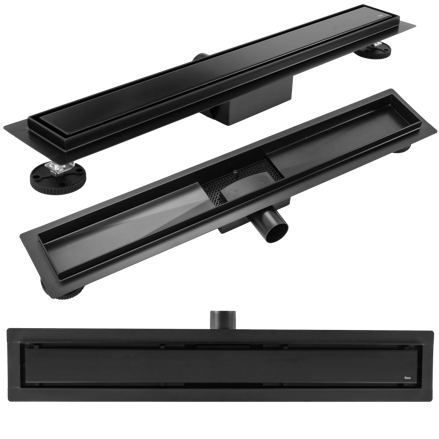 Rea NEOX BLACK N NEREZOVÝ SPRCHOVÝ ŽĽAB 800 mm, čierny matný REA-G6604