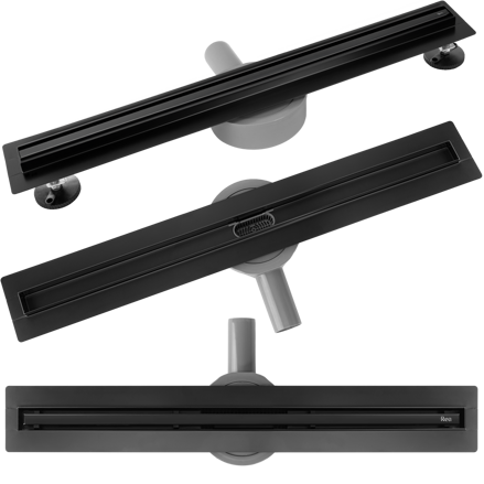 Rea NEOX SLIM BLACK N PRO NEREZOVÝ SPRCHOVÝ ŽĽAB 600 mm, čierny matný REA-G2700