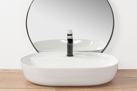 Rea AURA UMÝVADLO NA DOSKU 60,5cm, biele keramické REA-U7900