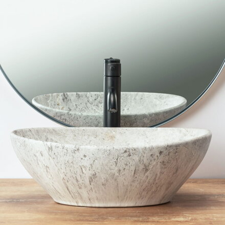Rea SOFIA LIGHT STONE MATT UMÝVADLO NA DOSKU, imitácia kameňa keramické REA-U0165