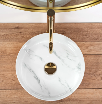 Rea SAMI NATURE MARBLE UMÝVADLO NA DOSKU, imitácia kameňa keramické REA-U6606