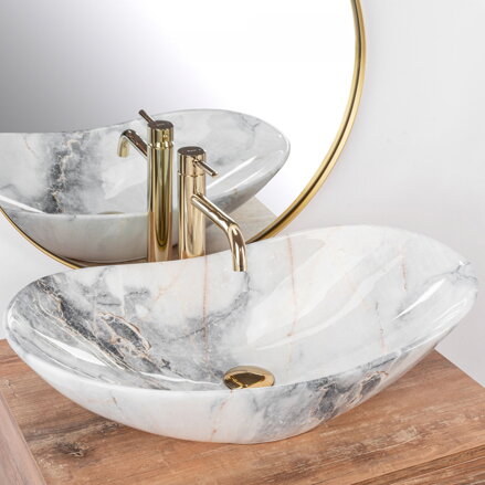 Rea ROYAL GRANIT SHINY UMÝVADLO NA DOSKU, imitácia kameňa keramické REA-U8596