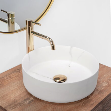 Rea SAMI MARBLE MATT UMÝVADLO NA DOSKU, imitácia kameňa keramické REA-U8703