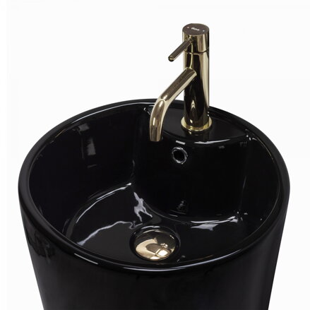 Rea BLANKA BLACK UMÝVADLO VOĽNE STOJACE 40cm, čierne keramické REA-U6635