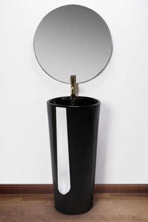 Rea BLANKA BLACK UMÝVADLO VOĽNE STOJACE 40cm, čierne keramické REA-U6635