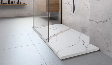 Rea BAZALT CARRARA WHITE OBDĹŽNIKOVÁ SPRCHOVÁ VANIČKA 90x120, imitácia mramoru REA-K7001