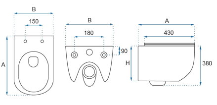 Rea WC CARLO MINI RIMLESS SO SEDÁTKOM DUROPLAST/FLAT/ZM MISA ZÁVESNÁ, biela keramická REA-C2760