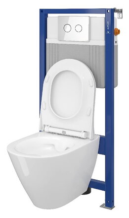 Cersanit AQUA SET PODOMIET. RÁM 22 PNEU, WC MISA Clean On, TLAČIDLO lesklý chróm, SEDÁTKO SLIM DUROPLAST biele S701-322 Cersanit AQUA SET PODOMIET. RÁM 22 PNEU, WC MISA Clean On, TLAČIDLO lesklý chróm, SEDÁTKO SLIM DUROPLAST biele S701-322