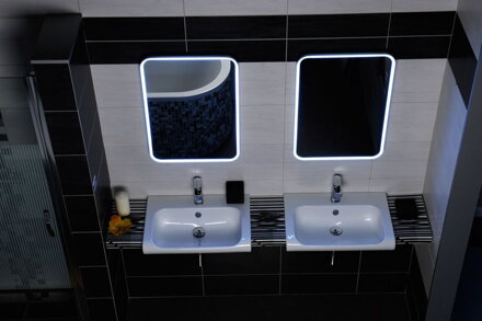 FLOAT LED podsvietené zaoblené zrkadlo v ráme 600x800mm, biela FLOAT LED podsvietené zaoblené zrkadlo v ráme 600x800mm, biela